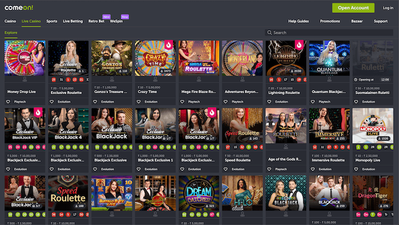ComeOn India Casino Review