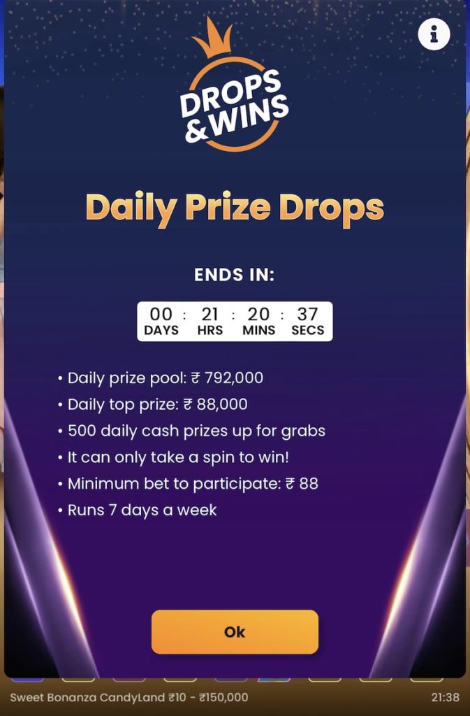 Live Casino Prize Drop Example